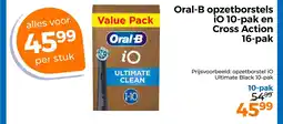 Trekpleister Oral-B opzetborstels iO 10-pak en Cross Action 16-pak aanbieding