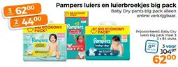 Trekpleister Pampers luiers en luierbroekjes big pack aanbieding