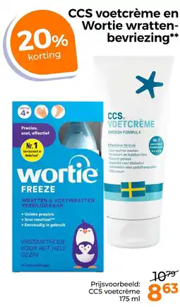 Trekpleister CCS voetcrème en Wortie wratten bevriezing aanbieding
