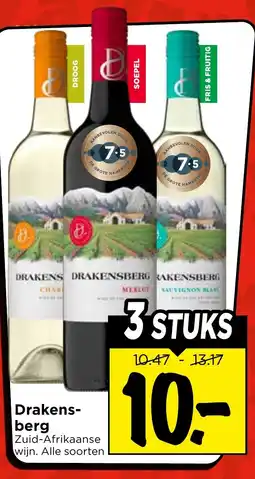 Vomar Voordeelmarkt Drakensberg Zuid-Afrikaanse wijn. Alle soorten aanbieding