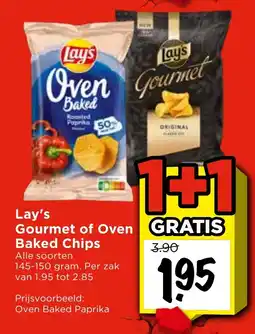 Vomar Voordeelmarkt Lay's Gourmet of Oven Baked Chips aanbieding