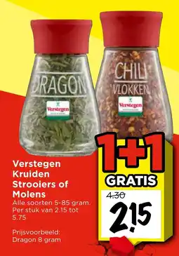 Vomar Voordeelmarkt Verstegen Kruiden Strooiers of Molens aanbieding