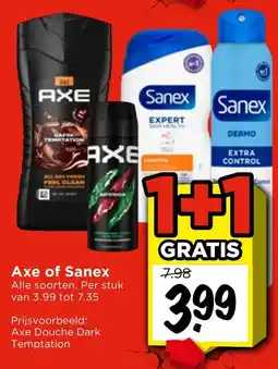 Vomar Voordeelmarkt Alle Axe of Sanex aanbieding