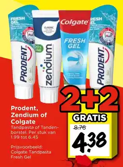 Vomar Voordeelmarkt Prodent, Zendium of Colgate Tandpasta of Tandenborstel aanbieding