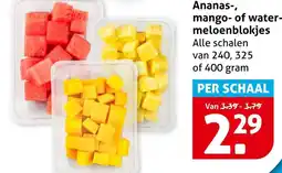 Hoogvliet Alle ananas, mango of watermeloenblokjes aanbieding