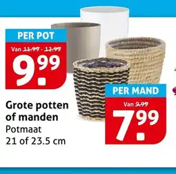 Hoogvliet Grote potten of manden aanbieding