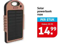 Hoogvliet Solar powerbank roze aanbieding