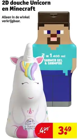 Kruidvat 2D douche Unicorn en Minecraft aanbieding