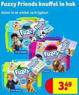 Kruidvat Fuzzy Friends knuffel in hok aanbieding