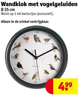 Kruidvat Wandklok met vogelgeluiden aanbieding