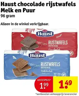 Kruidvat Haust chocolade rijstwafels Melk en Puur aanbieding