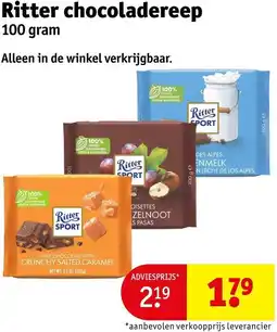 Kruidvat Ritter chocoladereep aanbieding