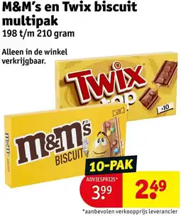 Kruidvat M&M's en Twix biscuit multipak aanbieding