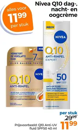 Trekpleister Nivea Q10 dag, nacht en oogcrème aanbieding