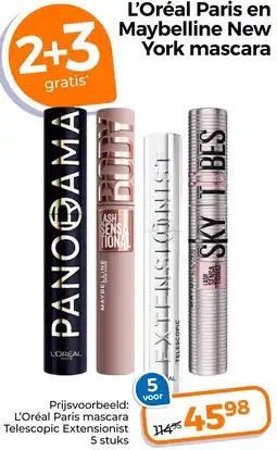 Trekpleister L'Oréal Paris en Maybelline New York mascara aanbieding