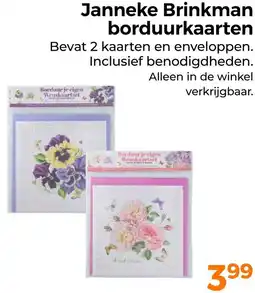 Trekpleister Janneke Brinkman borduurkaarten aanbieding