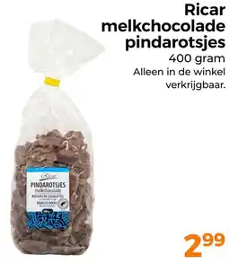 Trekpleister Ricar melkchocolade pindarotsjes aanbieding