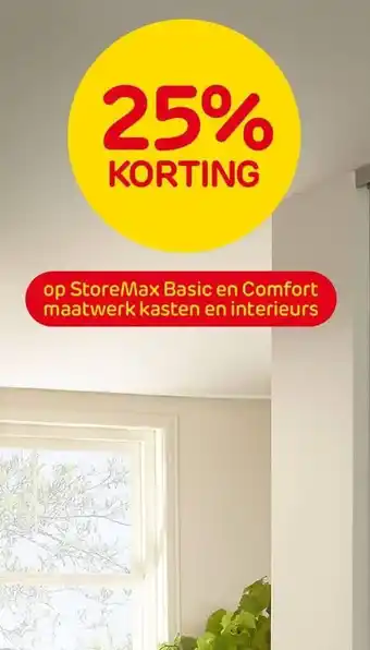 Praxis 25% KORTING op StoreMax Basic en Comfort maatwerk kasten en interieurs aanbieding