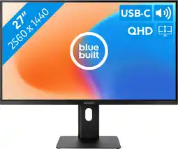 Coolblue BlueBuilt 27 inch Quad HD Monitor met USB C aanbieding