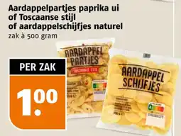 Poiesz Aardappelpartjes paprika ui of Toscaanse stijl of aardappelschijfjes naturel aanbieding