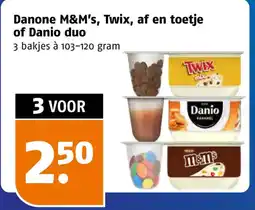 Poiesz Danone M&M's, Twix, af en toetje of Danio duo aanbieding