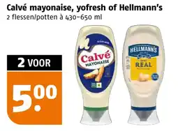Poiesz Calvé mayonaise, yofresh of Hellmann's aanbieding