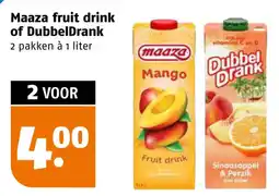 Poiesz Maaza fruit drink of DubbelDrank aanbieding