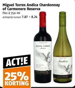 Poiesz Miguel Torres Andica Chardonnay of Carmenere Reserva aanbieding