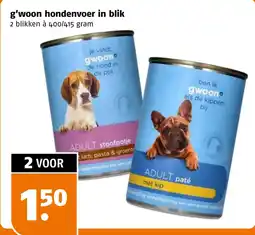 Poiesz g'woon hondenvoer in blik aanbieding