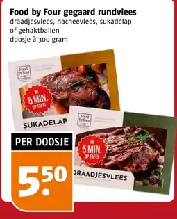 Poiesz Food by Four gegaard rundvlees aanbieding