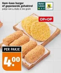 Poiesz Ham-kaas burger of gepaneerde gehaktrol aanbieding
