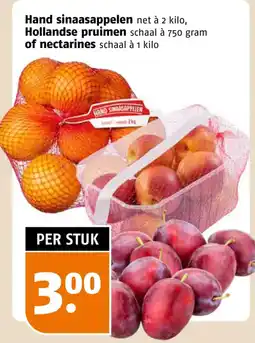 Poiesz Hand sinaasappelen of Hollandse pruimen of nectarines aanbieding