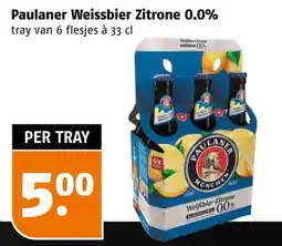Poiesz Paulaner Weissbier Zitrone aanbieding