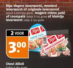 Poiesz Kips slagers leverworst, mosterd leverworst of originele leverworst aanbieding