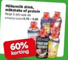 Poiesz Müller milk drink, milkshake of protein aanbieding