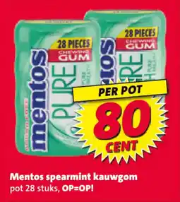 Nettorama Mentos spearmint kauwgom aanbieding