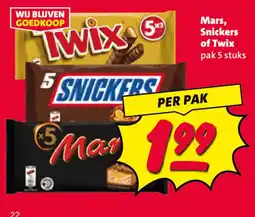 Nettorama Mars, Snickers of Twix aanbieding