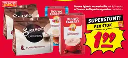Nettorama Douwe Egberts verwenkoffie of Senseo koffiepads cappuccino aanbieding