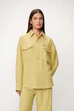 Wehkamp Lois blouse met linnen lichtkaki aanbieding