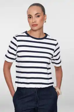 Wehkamp Geisha gestreepte T-shirt ecru aanbieding