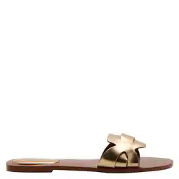 Wehkamp MANGO TEEN leren sandalen goud aanbieding