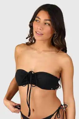 Wehkamp Brunotti voorgevormde strapless bandeau bikinitop Suus zwart aanbieding