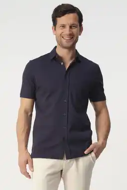 Wehkamp Campbell regular casual overhemd donkerblauw aanbieding