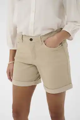 Wehkamp Kaffe denim regularwaist short beige aanbieding