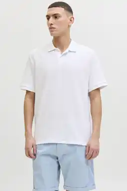 Wehkamp JACK & JONES ESSENTIALS regular polo met textuur wit aanbieding