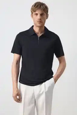 Wehkamp Mango Man regular fit polo - donkerblauw aanbieding