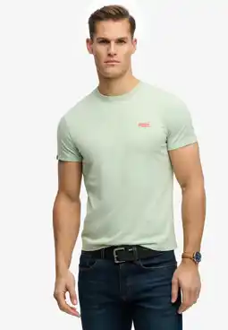 Wehkamp Superdry slim T-shirt mintgroen aanbieding