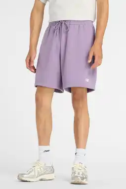 Wehkamp New Balance regularwaist sweatshort paars aanbieding
