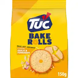 Jumbo TUC Bake Rolls Crackers Garlic & Formaggio 150 g aanbieding