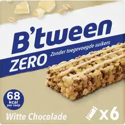 Jumbo B'tween Mueslireep Zero Witte Chocolade 6 x 20g aanbieding